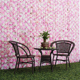 Maxbell 14 Pieces Artificial Flower Wall Panels Wedding Venue Decor Pink White