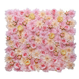 6 Pieces Artificial Flower Wall Panels Wedding Venue Decor Pink Champagne