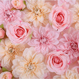 6 Pieces Artificial Flower Wall Panels Wedding Venue Decor Pink Champagne