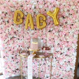 6 Pieces Artificial Flower Wall Panels Wedding Venue Decor Pink Champagne
