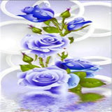 Maxbell 5D DIY Diamond Painting Embroidery Rhinestone Pictures Blue Rose 30x56cm - Aladdin Shoppers