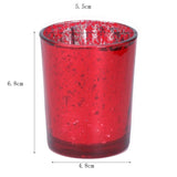 Maxbell Maxbell Glass Tea Light Holders Candle Votive Wedding Decoration Mosaic Red