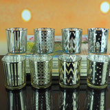 Maxbell Maxbell Glass Tea Light Holders Candle Votive Wedding Decoration Stars Silver