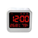 Maxbell Maxbell Digital LED Light Multi Group Alarm Clock with Temperature Hygrometer White