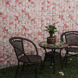 6Pieces Romantic Artificial Rose Flower Wall Panel For Wedding Pink & White