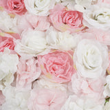 6Pieces Romantic Artificial Rose Flower Wall Panel For Wedding Pink & White