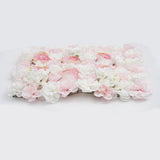 6Pieces Romantic Artificial Rose Flower Wall Panel For Wedding Pink & White