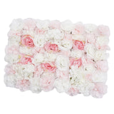 6Pieces Romantic Artificial Rose Flower Wall Panel For Wedding Pink & White