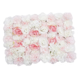 6Pieces Romantic Artificial Rose Flower Wall Panel For Wedding Pink & White