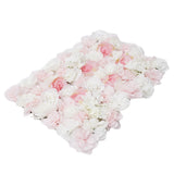 6Pieces Romantic Artificial Rose Flower Wall Panel For Wedding Pink & White