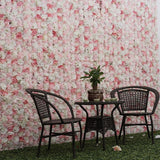 6Pieces Romantic Artificial Rose Flower Wall Panel For Wedding Pink & White