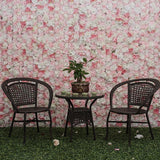 6Pieces Romantic Artificial Rose Flower Wall Panel For Wedding Pink & White