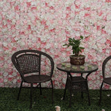 6Pieces Romantic Artificial Rose Flower Wall Panel For Wedding Pink & White