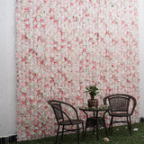 6Pieces Romantic Artificial Rose Flower Wall Panel For Wedding Pink & White