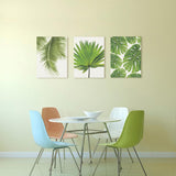 Maxbell 2pcs Unframed Green Palm Leaf Canvas Oil Painting Picture Wall Art Decor
