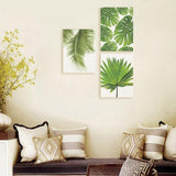Maxbell 2pcs Unframed Green Palm Leaf Canvas Oil Painting Picture Wall Art Decor
