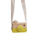 Mini Cute Wooden Camera Crafts Toys Baby Kids Children Room Decor Yellow