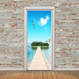 Maxbell Creative 3D Door Stickers Removable Wall Poster DIY Art Decals Sea View - Aladdin Shoppers