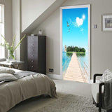 Maxbell Creative 3D Door Stickers Removable Wall Poster DIY Art Decals Sea View - Aladdin Shoppers