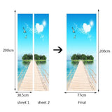 Maxbell Creative 3D Door Stickers Removable Wall Poster DIY Art Decals Sea View - Aladdin Shoppers