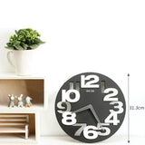 Decoratve 3D Wall Clock Creative Analog Clock for Home Kitchen Bedroom Black