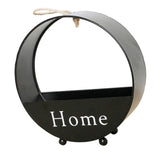 Maxbell 2pcs Wall Hanging Flower Basket Plant Pot for Balcony Decor Grey +Black