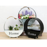 Maxbell 2pcs Wall Hanging Flower Basket Plant Pot for Balcony Decor Grey +Black