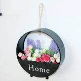 Maxbell 2pcs Wall Hanging Flower Basket Plant Pot for Balcony Decor Grey +Black