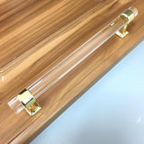 Maxbell 2pcs Acrylic Door Pulls Knob Drawer Cabinet Cupboard Handle Hardware Gold