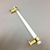 Maxbell 2pcs Acrylic Door Pulls Knob Drawer Cabinet Cupboard Handle Hardware Gold