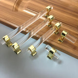 20xAcrylic Door Pull Knob Drawer Cabinet Cupboard Handle Hardware Gold 160mm