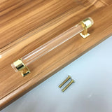 22xAcrylic Door Pull Knob Drawer Cabinet Cupboard Handle Hardware Gold 150mm