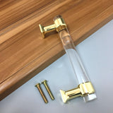 23xAcrylic Door Pull Knob Drawer Cabinet Cupboard Handle Hardware Gold 120mm
