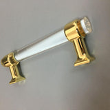 23xAcrylic Door Pull Knob Drawer Cabinet Cupboard Handle Hardware Gold 120mm
