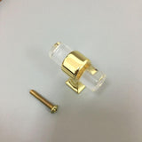 Maxbell 2pcs Acrylic Door Pulls Knob Drawer Cabinet Cupboard Handle Hardware Gold