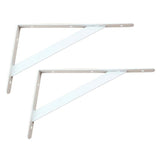 Maxbell 2-Piece Metal L Shaped Wall Shelf Bracket Rack Support 250x160x2mm White - Aladdin Shoppers