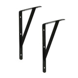 Maxbell 2-Piece Metal L Shaped Wall Shelf Bracket Rack Support 150x95x2mm Black - Aladdin Shoppers