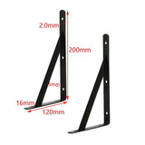 Maxbell 2-Piece Metal L Shaped Wall Shelf Bracket Rack Support 200x120x2mm Black - Aladdin Shoppers