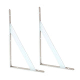 Maxbell 2-Piece Metal L Shaped Wall Shelf Bracket Rack Support 300x190x2mm White - Aladdin Shoppers