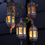Maxbell 2x Iron Chain Hanging Glass Candlestick Candle Holder Lantern Lamp Black