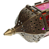 Maxbell Iron Chain Hanging Glass Candlestick Candle Holder Lantern Lamp Bronze - Aladdin Shoppers