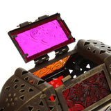 Maxbell Set 3 Pieces Retro European Iron Hanging Lantern Decorative Candle Holder with Mosaic Design Glass Panels - Aladdin Shoppers