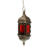 Maxbell 2x Iron Chain Hanging Glass Candlestick Candle Holder Lantern Lamp Brown