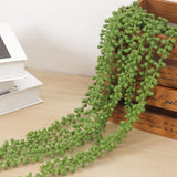 Maxbell 10x Artificial Flower String of Pearls Wall Hanging Succulents Plants Green