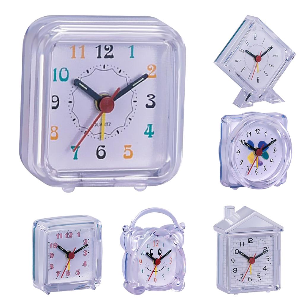 Maxbell Maxbell Mini Travel Clock Gradient Sound Desk Alarm Clock Snooze Nightlight 5# White