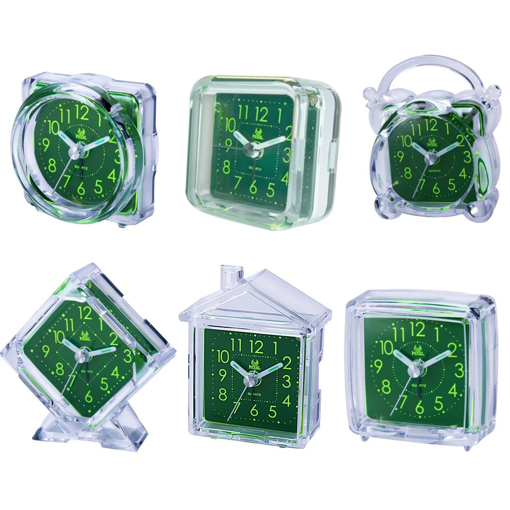 Maxbell Maxbell Mini Travel Clock Gradient Sound Desk Alarm Clock Snooze Nightlight 5# Green