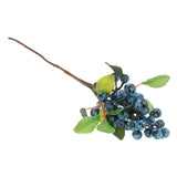 Maxbell 10Pcs Plastic Artificial Plant Fruit Berries Branches Home Cafe Decor Blue