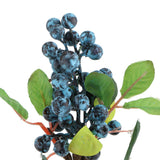 Maxbell 10Pcs Plastic Artificial Plant Fruit Berries Branches Home Cafe Decor Blue