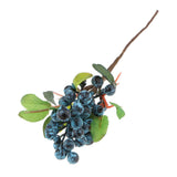 Maxbell 10Pcs Plastic Artificial Plant Fruit Berries Branches Home Cafe Decor Blue