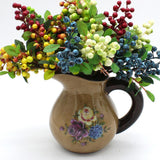 Maxbell 10Pcs Plastic Artificial Plant Fruit Berries Branches Home Cafe Decor Blue